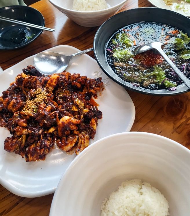 구미 금오산 점심 한채쭈꾸미 세트메뉴 추천